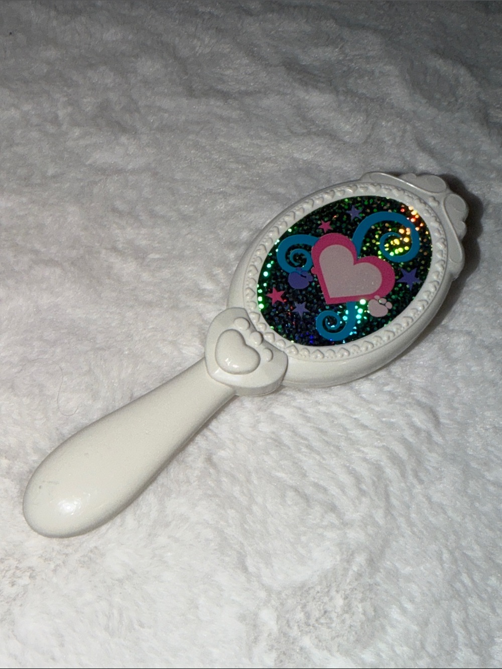 Build A Bear Workshop White Brush Holographic & Hearts RARE HTF RETIRED BABW - Picture 6 of 8